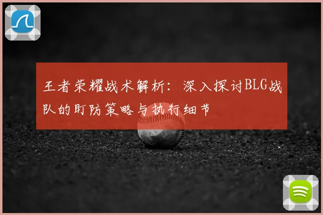 王者荣耀战术解析：深入探讨BLG战队的盯防策略与执行细节